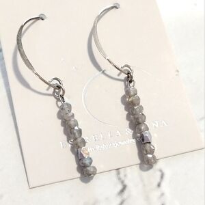 Moonstone faceted rondelle crystal hook earrings hypoallergenic sterling…